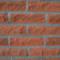 red brick fireplace